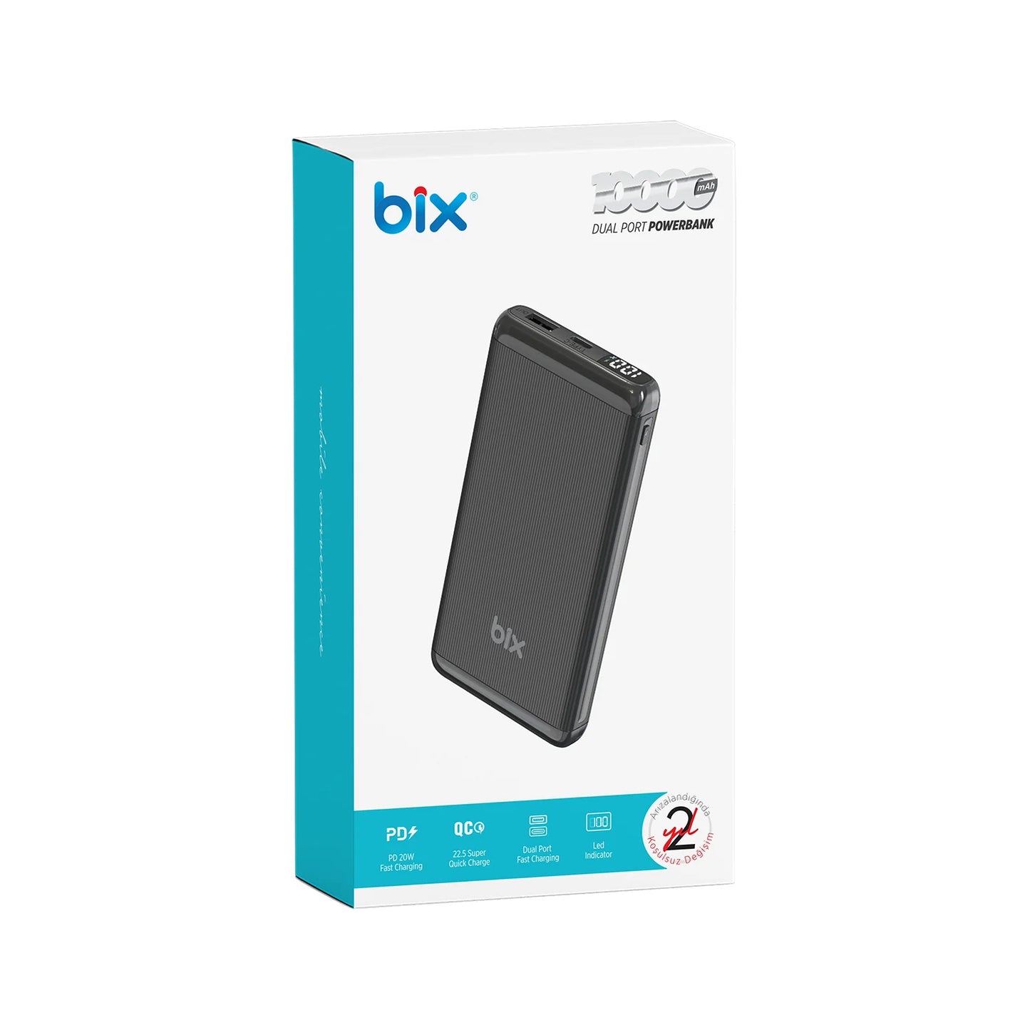 POWERBANK SA LED DISPLEJ 10000MAH QC + PD 20W BIX BXPB107