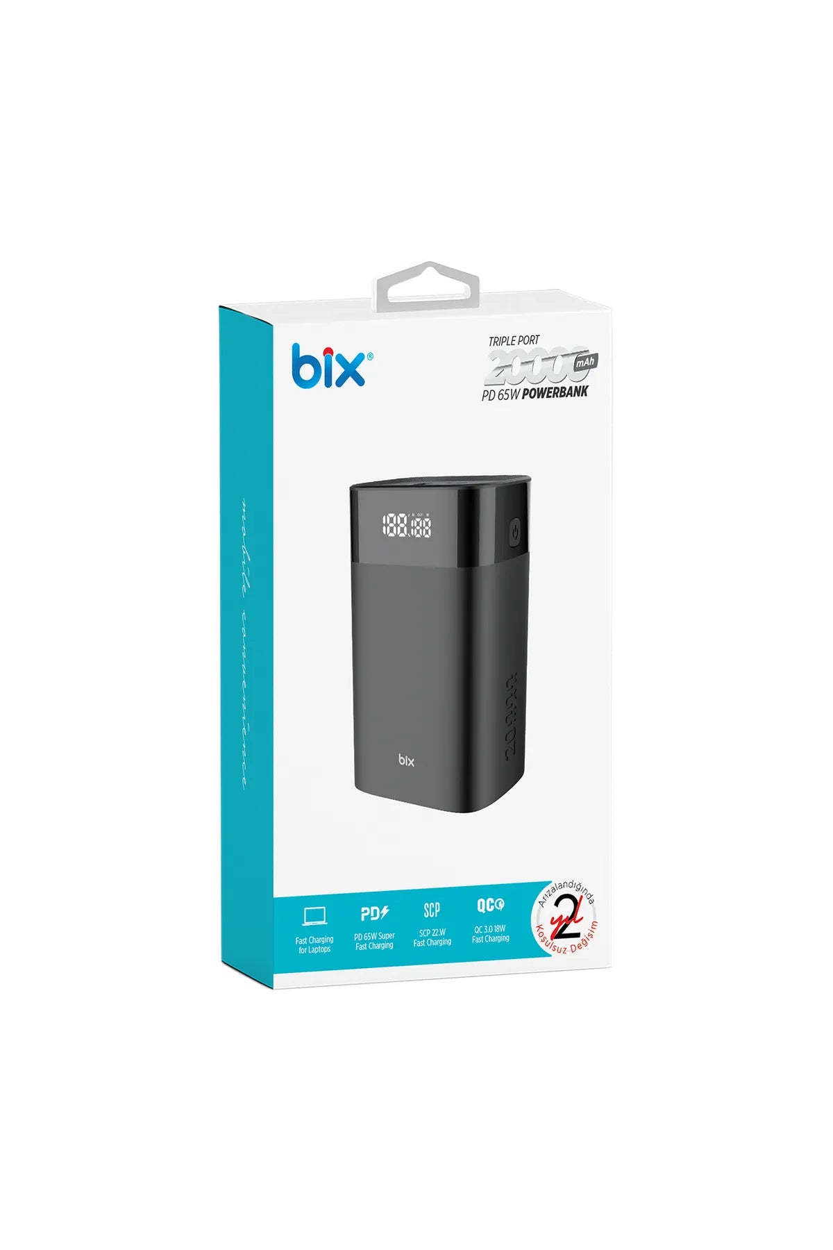 POWERBANK SA LED DISPLEJ 20000MAH QC + 2 PD 65W BIX PB65W