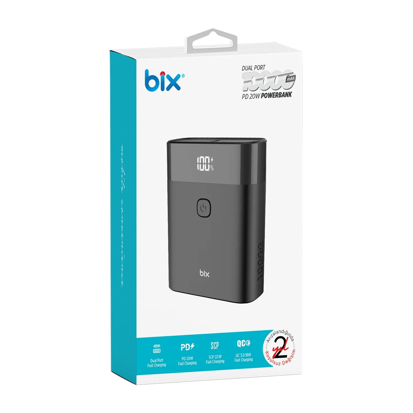 POWERBANK SA LED DISPLEJ 10000MAH QC + PD 20W BIX PB20W